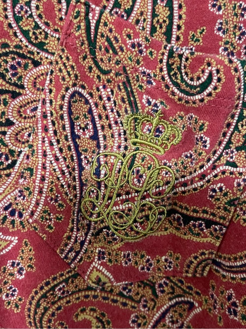 Paisley Button-Front Red Blouse - Picture 3 of 9